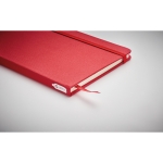 RPET notebook with recycled pages for promos, A5 red colour fifth photographic view