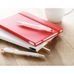 RPET notebook with recycled pages for promos, A5 red colour ambient view