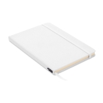 RPET notebook with recycled pages for promos, A5 white colour