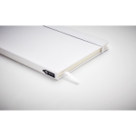 RPET notebook with recycled pages for promos, A5 white colour fifth photographic view