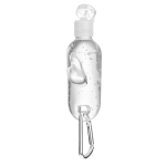 Hand sanitiser with hinged lid and carabiner, 30 ml transparent colour third view