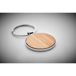 Round keyring made of zinc and bamboo wood colour fourth photographic view