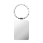 Rectangular keyring made of bamboo with zinc alloy wood colour second view