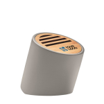 Bluetooth speaker made of limestone cement and bamboo view with print area