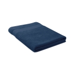 Large organic cotton bath towel, 180 x 100 cm blue colour