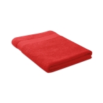 Large organic cotton bath towel, 180 x 100 cm red colour