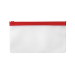 Plastic face mask bag with zipper, Large red colour