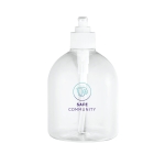 Bottle with dispenser, refillable and reusable, 500 ml transparent colour image with logo