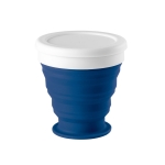 Collapsible silicone travel mug in colours, 250ml blue colour