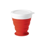 Collapsible silicone travel mug in colours, 250ml red colour