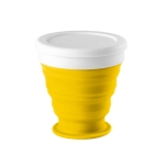 Collapsible silicone travel mug in colours, 250ml yellow colour