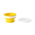 Collapsible silicone travel mug in colours, 250ml yellow colour fourth view