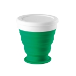 Collapsible silicone travel mug in colours, 250ml green colour