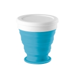 Collapsible silicone travel mug in colours, 250ml light blue colour