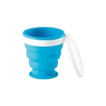 Collapsible silicone travel mug in colours, 250ml light blue colour third view