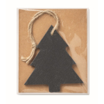 Christmas tree pendant made of slate, Xmas Tree black colour third view