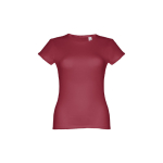 Women's fitted cotton T-shirt, 150 g/m2, THC Sofia burgundy colour first view