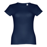 Women's fitted cotton T-shirt, 150 g/m2, THC Sofia blue colour