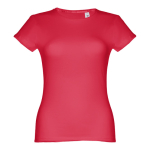 Women's fitted cotton T-shirt, 150 g/m2, THC Sofia red colour