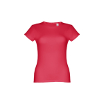 Women's fitted cotton T-shirt, 150 g/m2, THC Sofia red colour first view