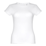 Women's fitted cotton T-shirt, 150 g/m2, THC Sofia white colour