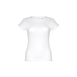 Women's fitted cotton T-shirt, 150 g/m2, THC Sofia white colour first view