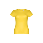 Women's fitted cotton T-shirt, 150 g/m2, THC Sofia yellow colour first view