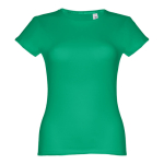 Women's fitted cotton T-shirt, 150 g/m2, THC Sofia green colour