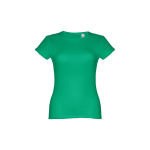 Women's fitted cotton T-shirt, 150 g/m2, THC Sofia green colour first view