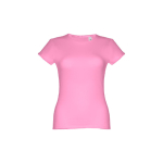 Women's fitted cotton T-shirt, 150 g/m2, THC Sofia pink colour first view