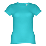 Women's fitted cotton T-shirt, 150 g/m2, THC Sofia turquoise colour