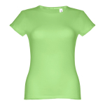 Women's fitted cotton T-shirt, 150 g/m2, THC Sofia light-green colour