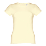 Women's fitted cotton T-shirt, 150 g/m2, THC Sofia ivory colour