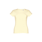 Women's fitted cotton T-shirt, 150 g/m2, THC Sofia ivory colour first view