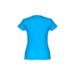 Women's fitted cotton T-shirt, 150 g/m2, THC Sofia cyan blue colour second view