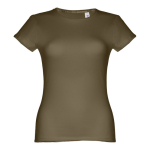 Women's fitted cotton T-shirt, 150 g/m2, THC Sofia dark green colour