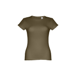 Women's fitted cotton T-shirt, 150 g/m2, THC Sofia dark green colour first view