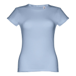 Women's fitted cotton T-shirt, 150 g/m2, THC Sofia light blue colour