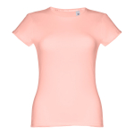 Women's fitted cotton T-shirt, 150 g/m2, THC Sofia salmon colour