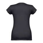 Women's fitted V-neck T-shirt, 150 g/m2, THC Athens black colour