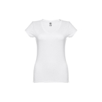 Women's fitted V-neck T-shirt, 150 g/m2, THC Athens white colour first view