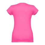 Women's fitted V-neck T-shirt, 150 g/m2, THC Athens fuchsia colour