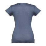 Women's fitted V-neck T-shirt, 150 g/m2, THC Athens marbled blue colour