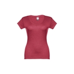 Women's fitted V-neck T-shirt, 150 g/m2, THC Athens marbled red colour first view