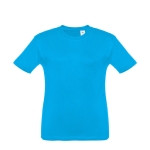 Children's cotton t-shirt, 150 g/m2, THC Quito cyan blue colour