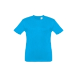 Children's cotton t-shirt, 150 g/m2, THC Quito cyan blue colour first view