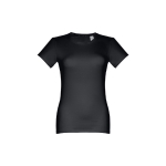 Women's fitted cotton T-shirt, 190 g/m2, THC Ankara black colour first view