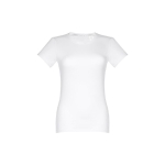 Women's fitted cotton T-shirt, 190 g/m2, THC Ankara white colour first view