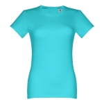 Women's fitted cotton T-shirt, 190 g/m2, THC Ankara turquoise colour