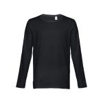 Unisex long-sleeved cotton shirt, 150 g/m2 black colour first view